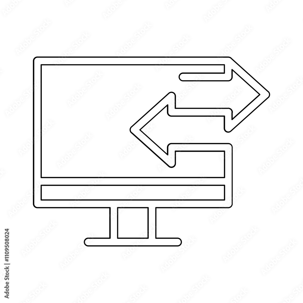 Poster transfer data icon in line style