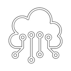 Cloud computing icon in line style