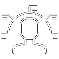 Face detection icon in line style