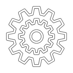 Bicycle gear icon in line style