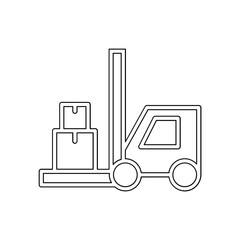 Forklift icon in line style