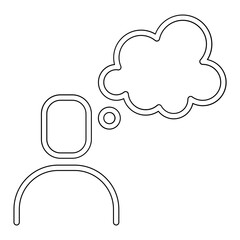 Thinking icon in line style