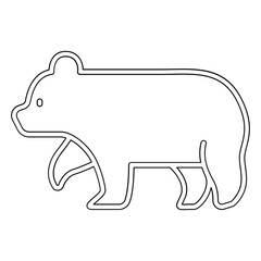Bear icon in line style