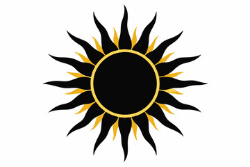 Sun vector silhouette black design white background