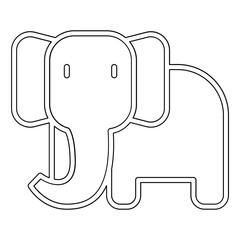 Elephant icon in line style