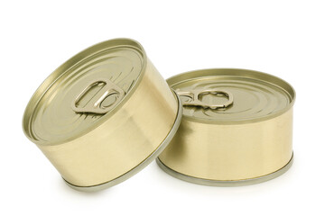 two tin cans of same size isolated