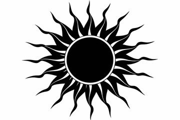 Sun vector silhouette black design white background