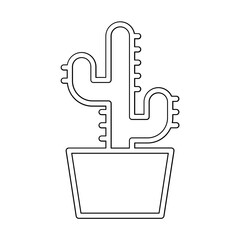 Obraz premium Cactus, Succulent icon in line style