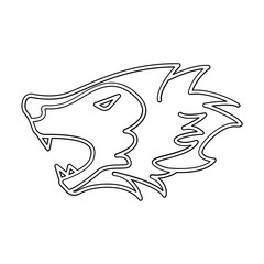 Wolf icon in line style