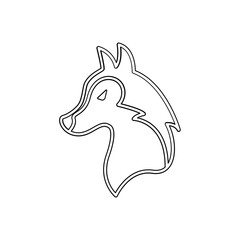 Wolf icon in line style