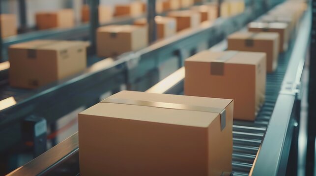 Cardboard Box Assembly on Conveyor