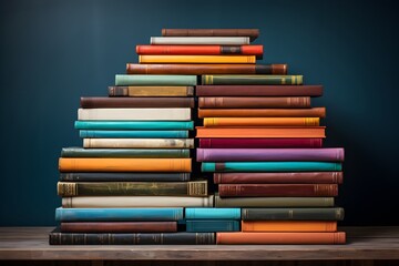 stack of books on a black background