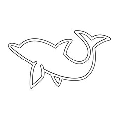 Dolphin icon in line style