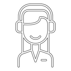 Call center icon in line style