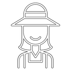 Farmer icon in line style