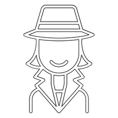 Detective icon in line style