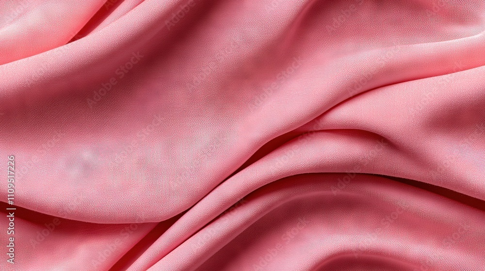 Poster a close-up of a pink fabric with a wavy pattern at its top and bottom