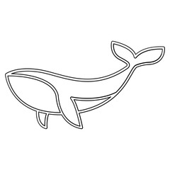 Whale icon in line style