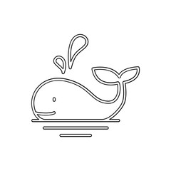 Whale icon in line style