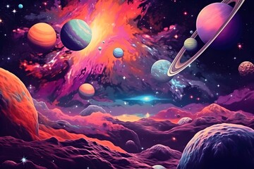 Fototapeta premium planet with space