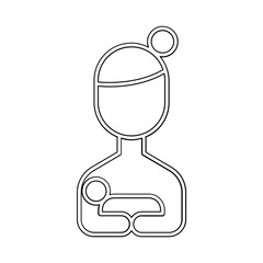 Mother icon in line style