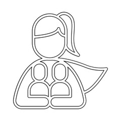 Supermom icon in line style