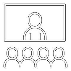 Video conference icon in line style