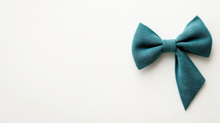   A high-quality picture of a teal bow tie against a white background, with available space for an accompanying text or graphic