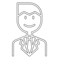 businessman icon in line style