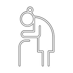 Elderly icon in line style