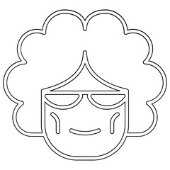 Elderly icon in line style