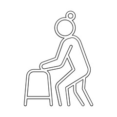 Elderly icon in line style
