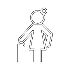 Elderly icon in line style