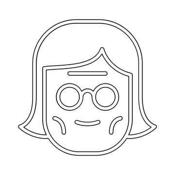 recommend clip art: old woman icon in line style