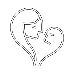 Mother icon in line style
