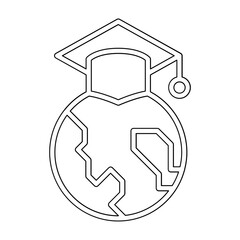 Study abroad icon in line style