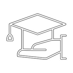 Graduation cap icon in line style