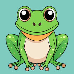 Hand drawn frog cartoon illustration