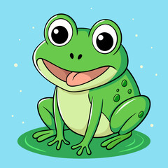 Hand drawn frog cartoon illustration