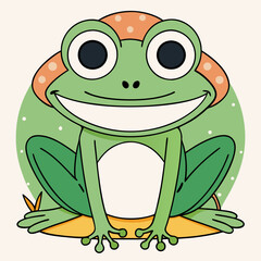 Hand drawn frog cartoon illustration