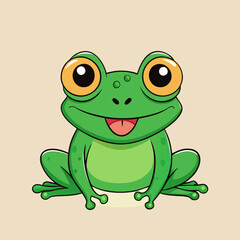 Hand drawn frog cartoon illustration