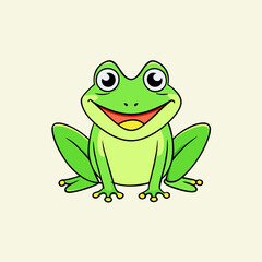 Hand drawn frog cartoon illustration