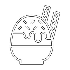 Shaved ice icon in line style