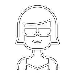 Tourist icon in line style