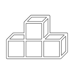 3d box icon in line style