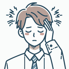 Vector of male character being confused