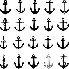 Anchor Ship icon Vector Silhouette. Anchor Stock vector illustration.