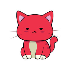 Cute Happy Cat In Clip Art Style, Tshirt