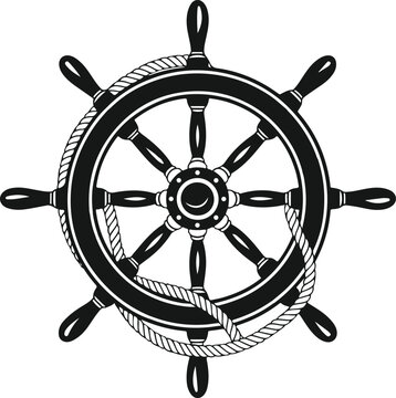 recommend clip art: Ship steering wheel icon. Ship's wheel. Steering wheel. Boat steering wheel icon in flat style. Vector illustration with white background.