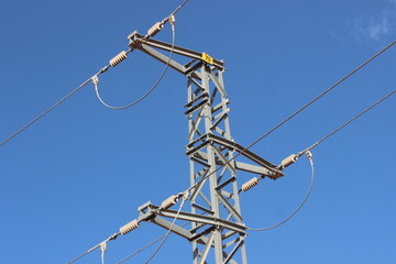 Power Electric Pole with Wires